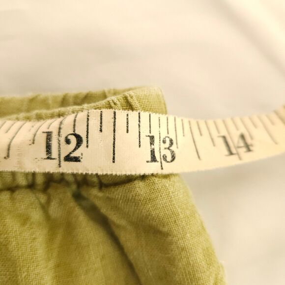 J Jill Womens XSp Petite Yellowish Green 100% Linen Stretch Pull On Ankle Pants - Picture 4 of 7